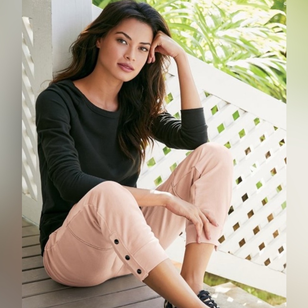 Soft Surroundings Take Time Jogger Sweatpants. Size Large. Light Salmon/Peach. - Picture 2 of 11